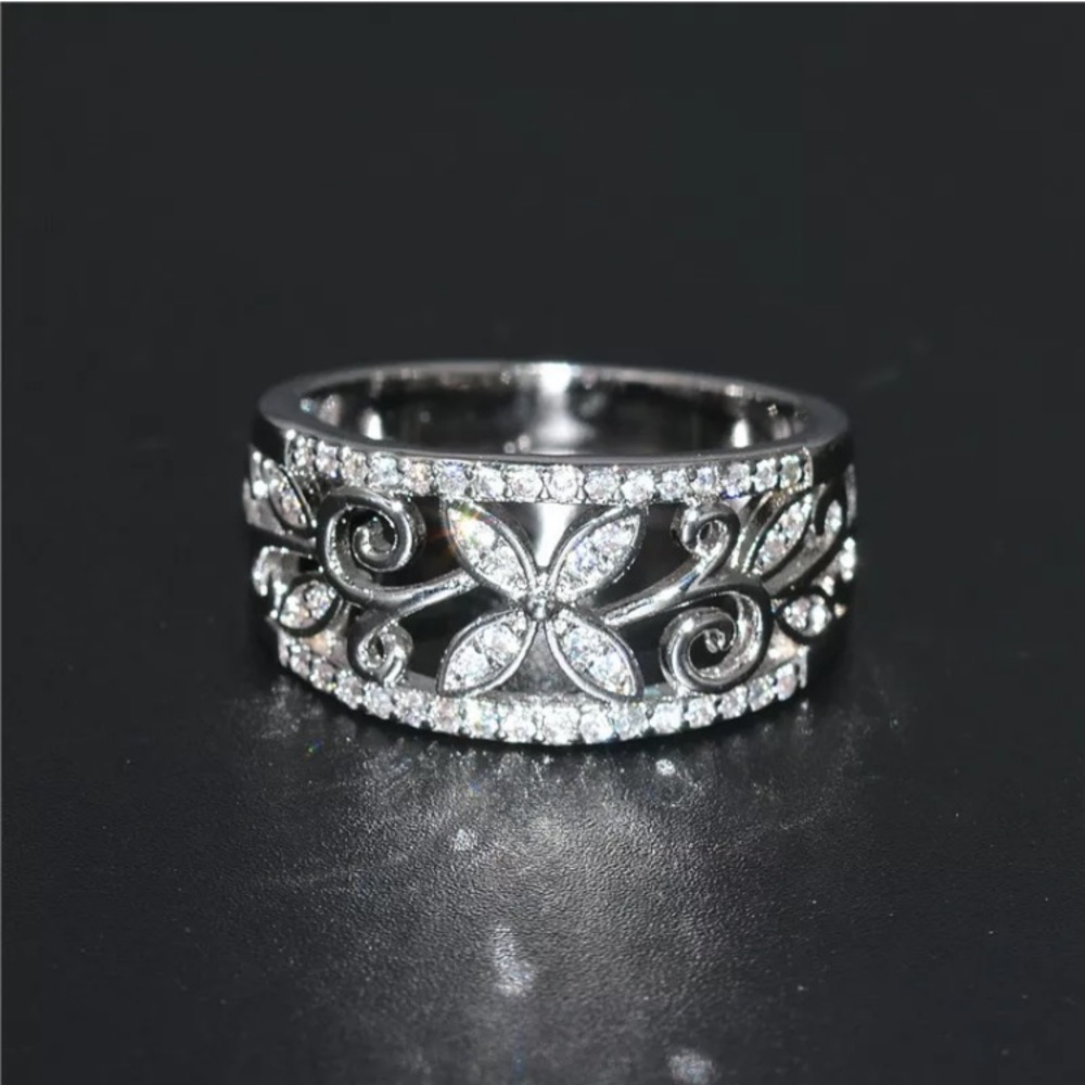 Fashion 925 Silver Jewelry White Sapphire Size 10